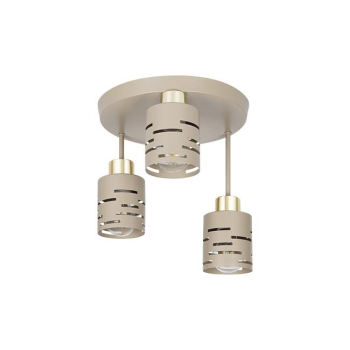 Kinkiet E27 LED Elen x3 beż+złoty okrągły-40461