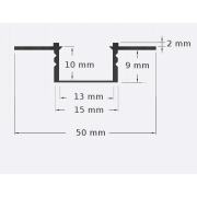 Profil LED PCV 50x12 Wpuszczany GK biały 2m Mleczn-41045