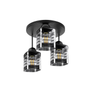 Kinkiet E27 LED Senti x3 czarny okrągły-41272