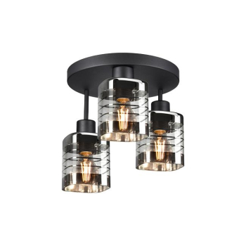 Kinkiet E27 LED Senti x3 czarny okrągły-41207