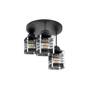 Kinkiet E27 LED Senti x3 czarny okrągły-41273