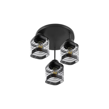 Kinkiet E27 LED Senti x3 czarny okrągły-41274