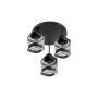 Kinkiet E27 LED Senti x3 czarny okrągły-41274