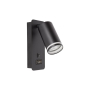 Kinkiet do czytania Ring GU10 55mm czarny USB A+ C-41275