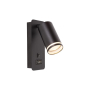 Kinkiet do czytania Ring GU10 55mm czarny USB A+ C-41276