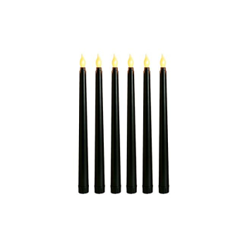 Świeczka LED stożek 28cm 2000K 2xAAA czarna-6szt-41471
